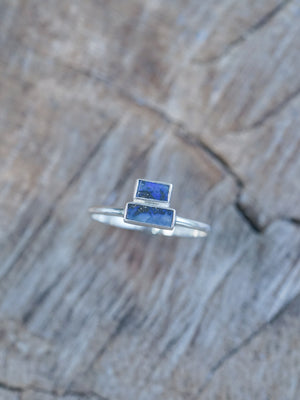 Stacked Opal Ring in recycled sterling silver