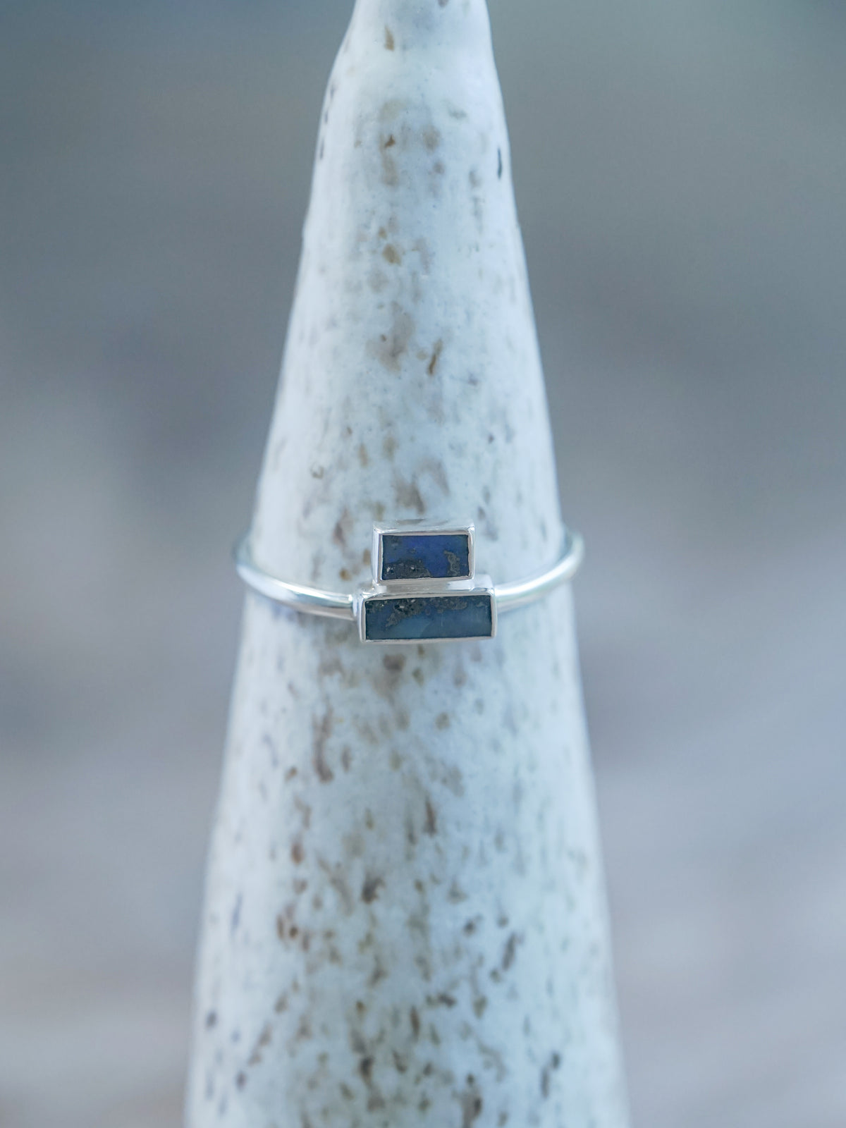 Stacked Opal Ring in recycled sterling silver size 10