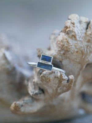 Stacked Opal Ring in sterling silver