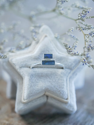 Stacked Opal Ring in velvet box