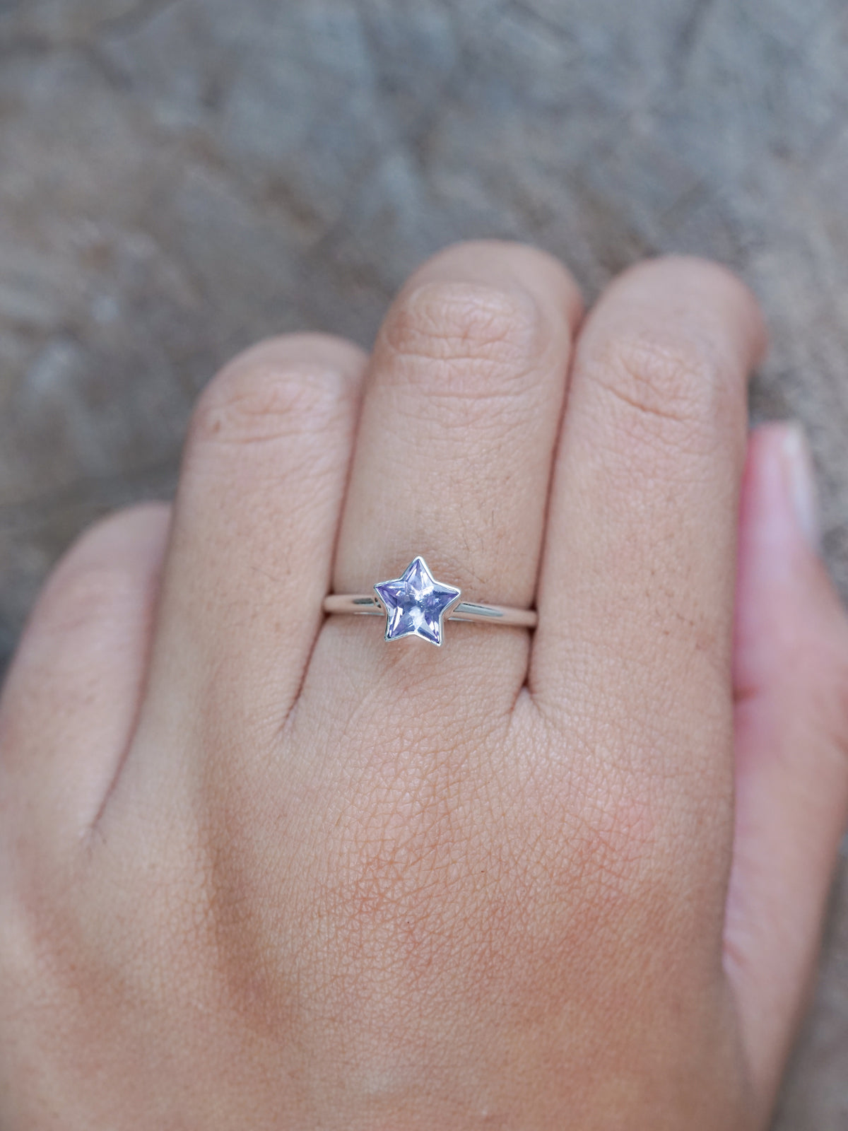 Star Amethyst Ring - size 8