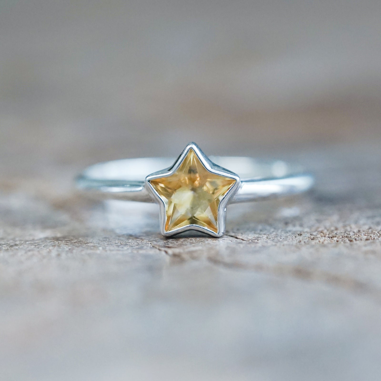 Star Citrine Ring - size 7.5