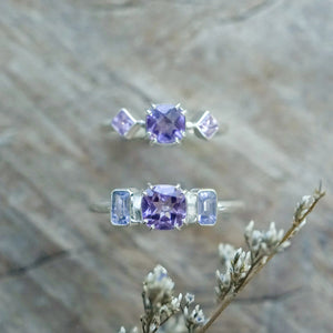 Sterling Silver Amethyst and Sapphire Ring