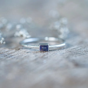 Sterling Silver Dainty Purple Sapphire Ring
