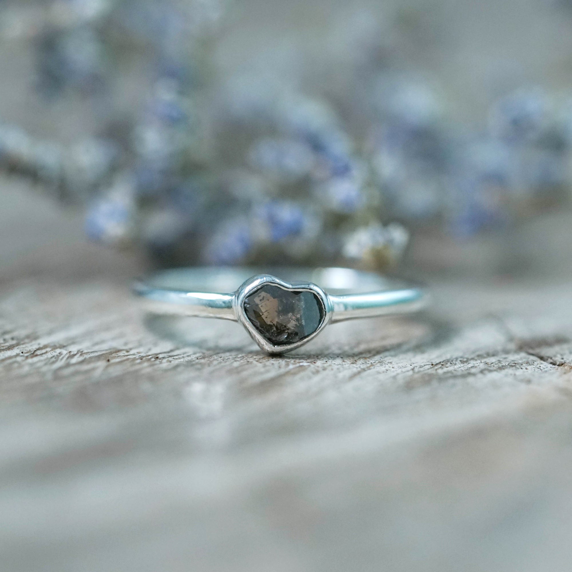 Sterling Silver Diamond Heart Ring