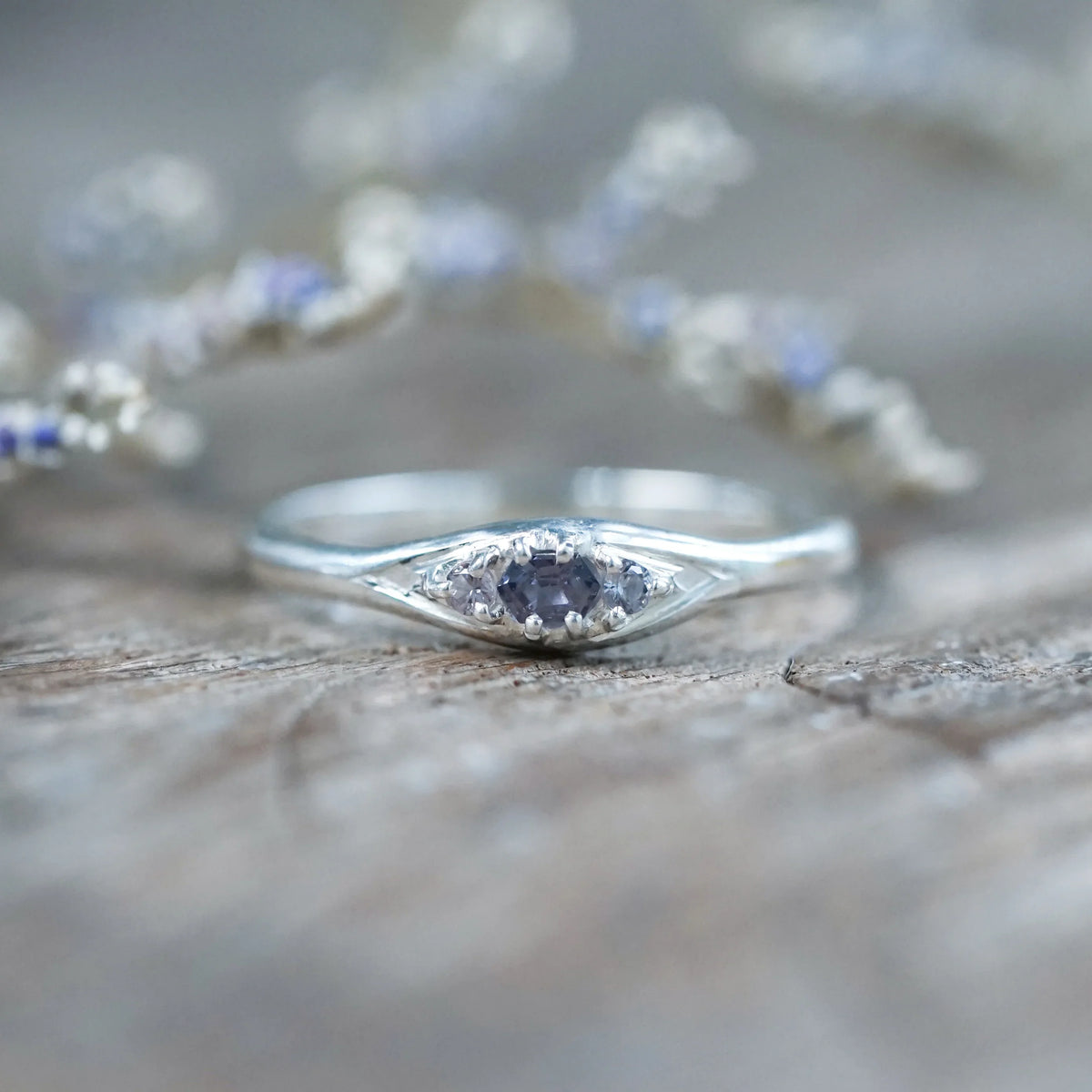 Sterling Silver Hexagon Cut Spinel Ring