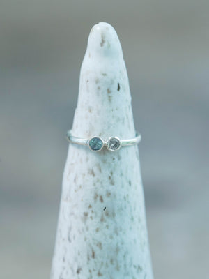 Sterling Silver Kornerupine and Diamond Ring