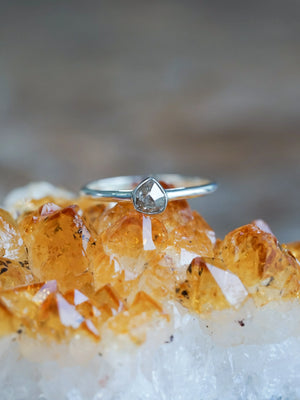 Sterling Silver Pear Diamond Engagement Ring