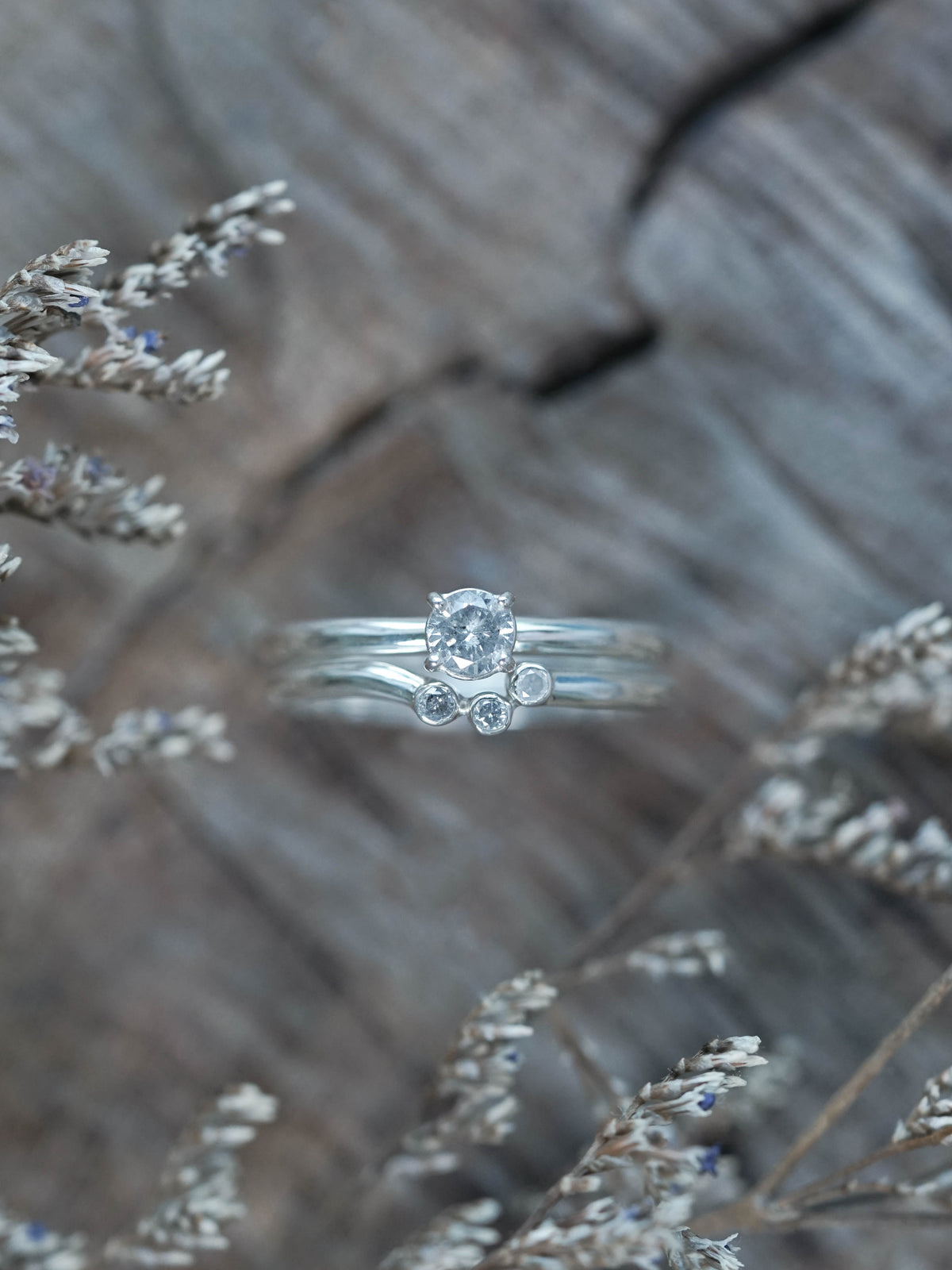 Sterling Silver Round Brilliant Diamond Ring