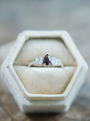 Sterling Silver Ruby and Zircon Ring