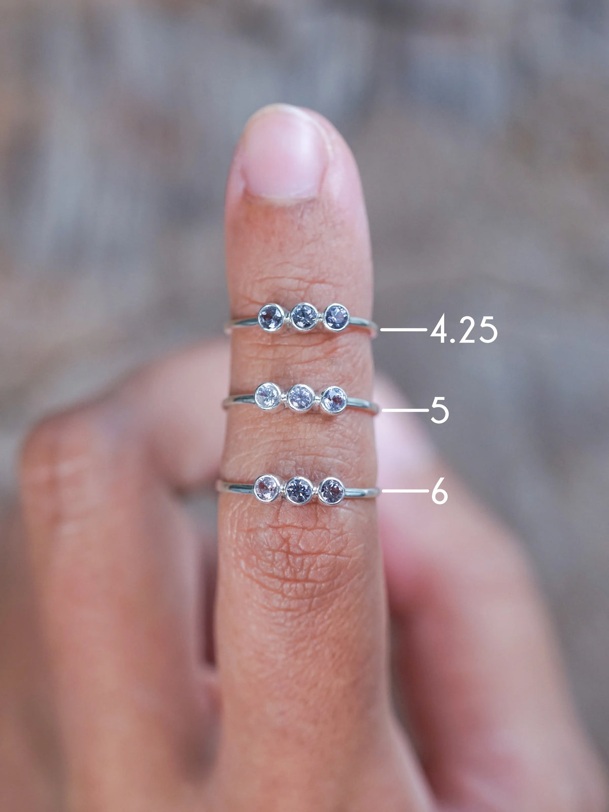 Sterling Silver Triple Spinel Rings