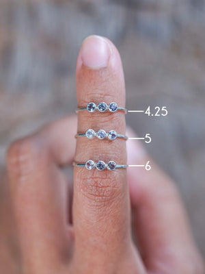 Sterling Silver Triple Spinel Rings