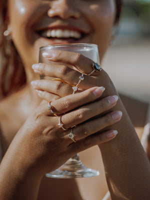 Rustic Pear Diamond Ring in Gold - Size 7 - Gardens of the Sun | Ethical Jewelry