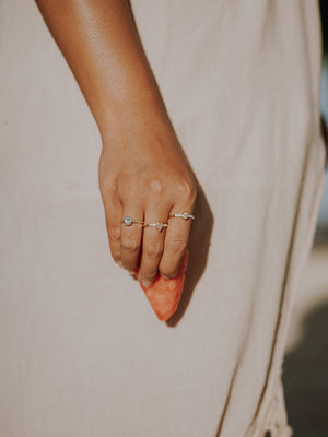 Square Salt and Pepper Diamond Ring in Gold - Size 5.5