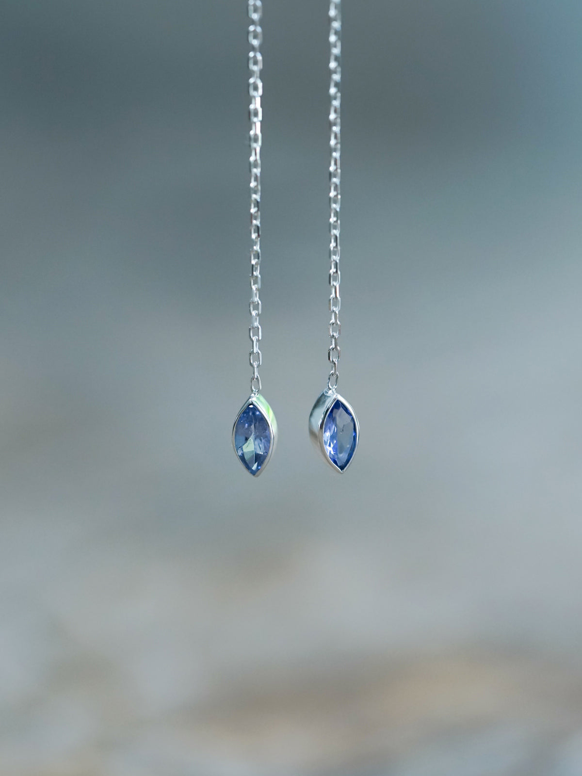 Tanzanite Ear Threaders - Gardens of the Sun | Ethical Jewelry