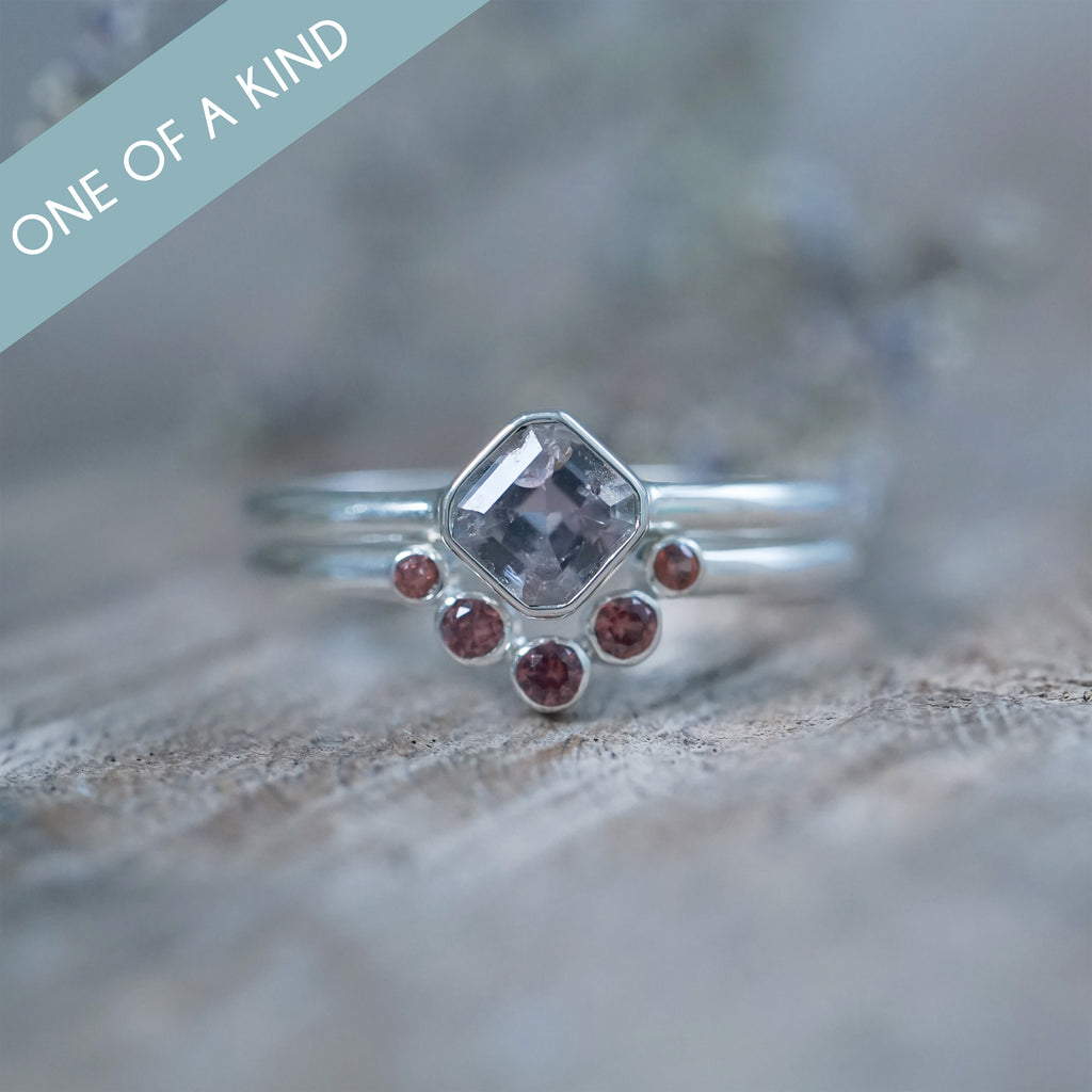 Montana Sapphire and Spinel Ring Set