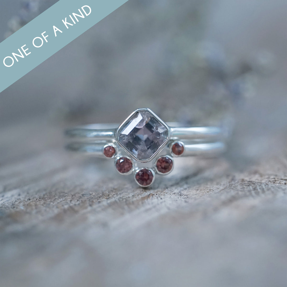 Montana Sapphire and Spinel Ring Set