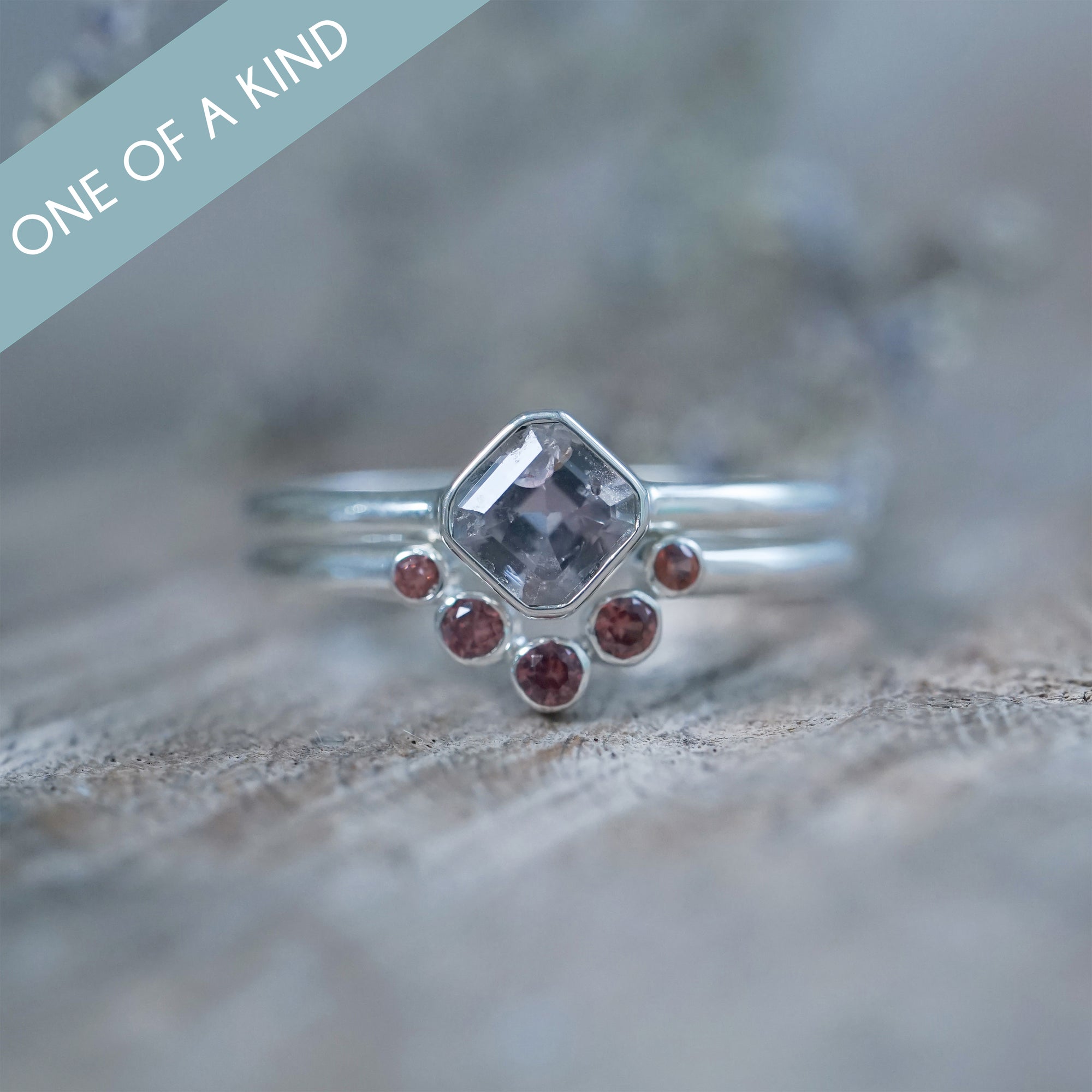 Montana Sapphire and Spinel Ring Set