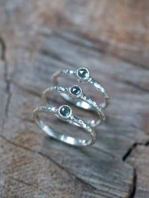 Hammered Blue Sapphire Rings