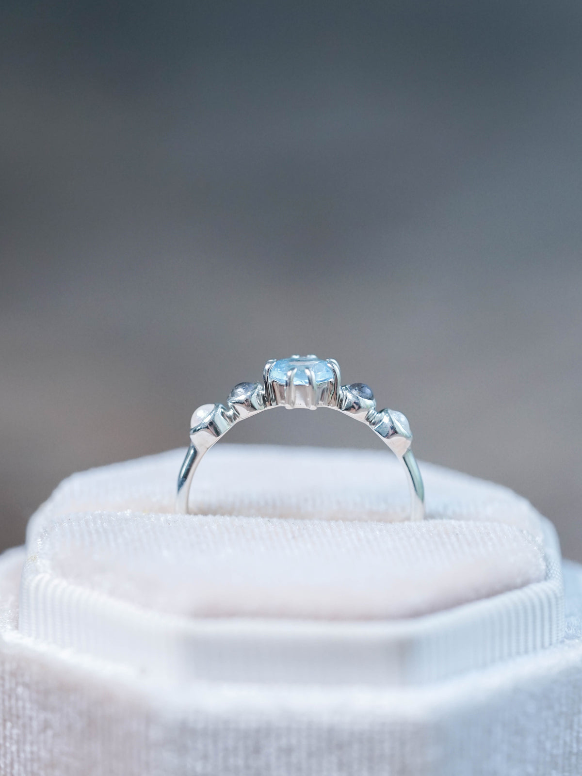 Topaz, Labradorite and Pearl Ring