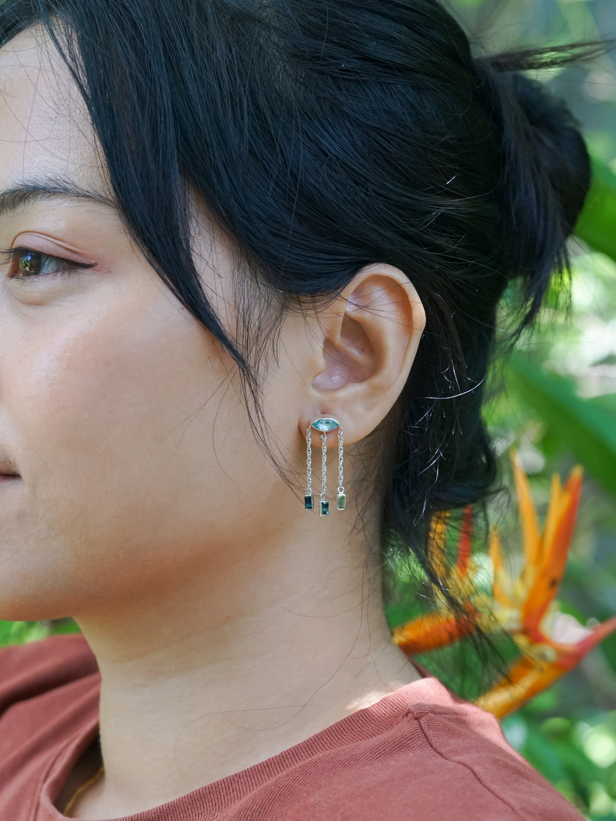 Topaz and Sapphire Earrings