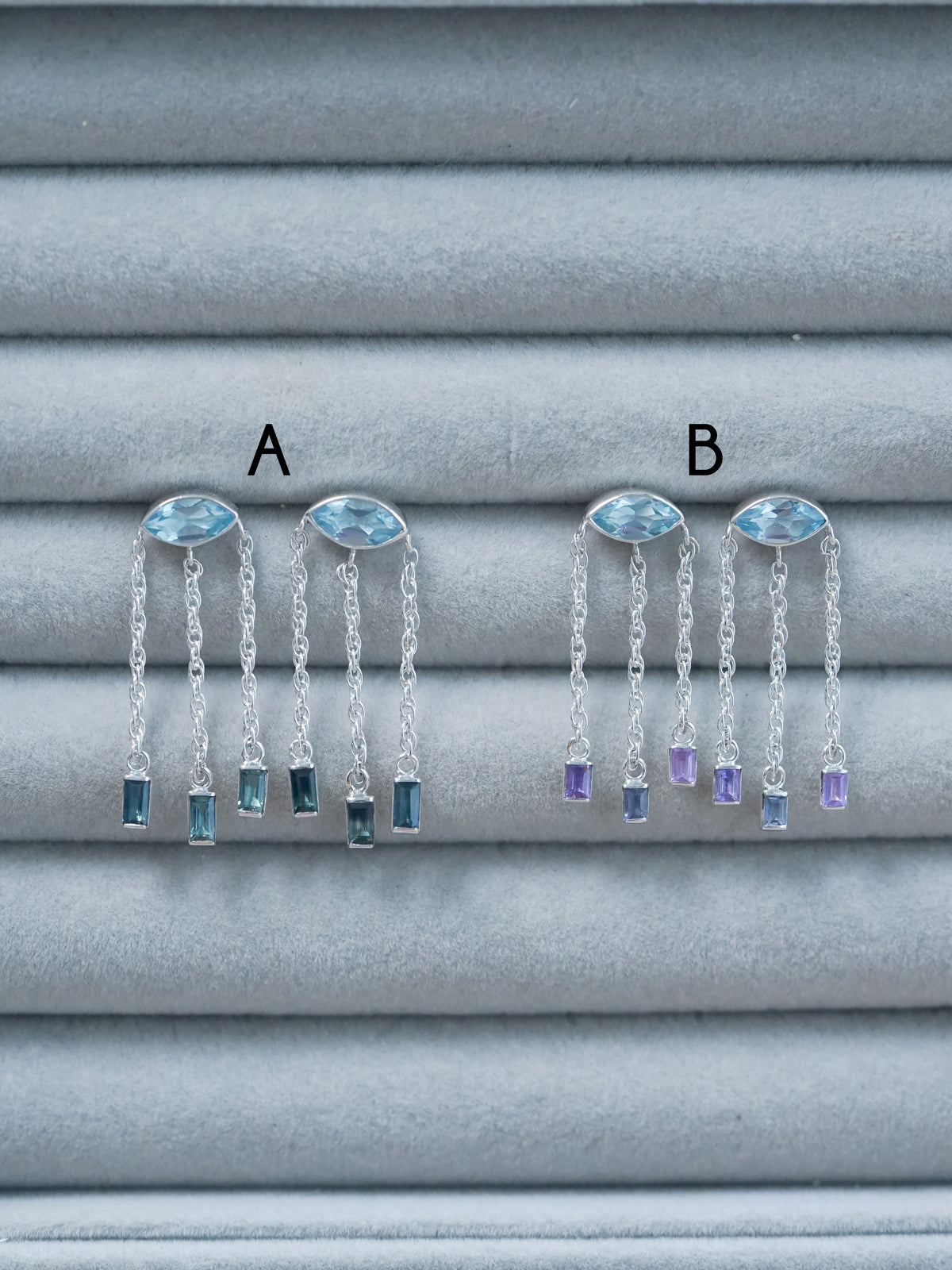 Topaz and Sapphire Earrings