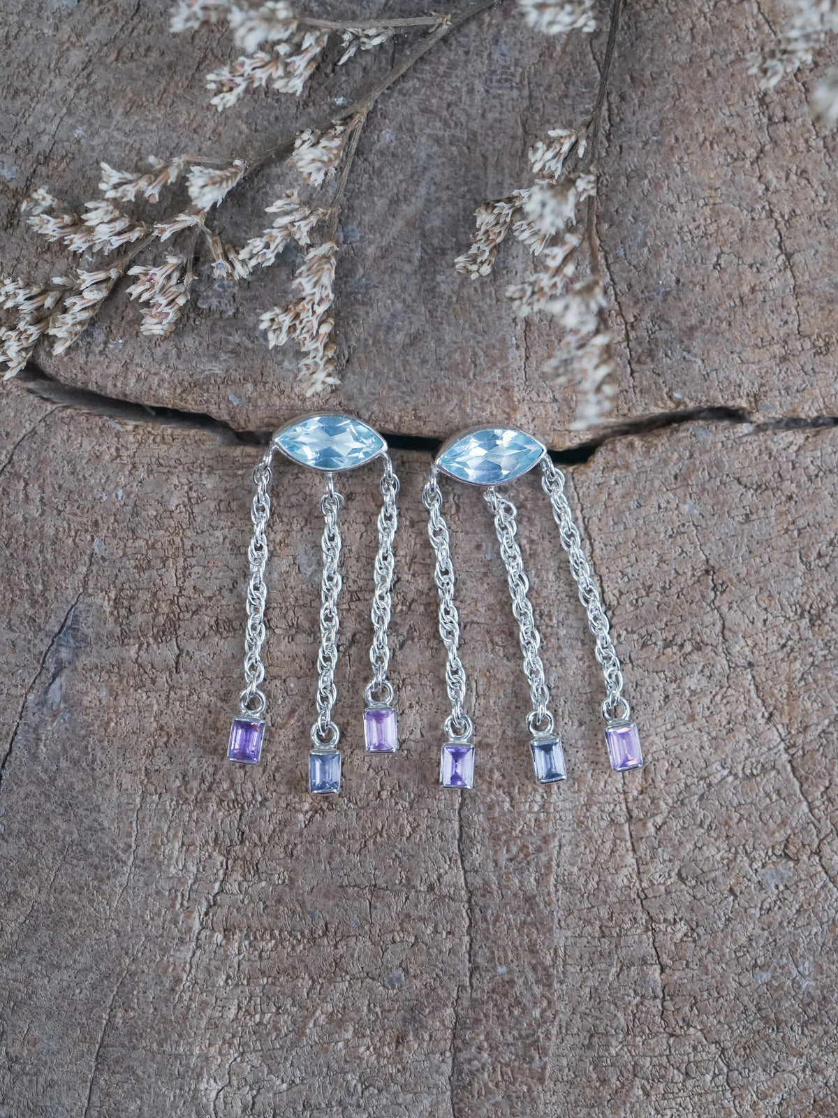 Topaz and Sapphire Earrings