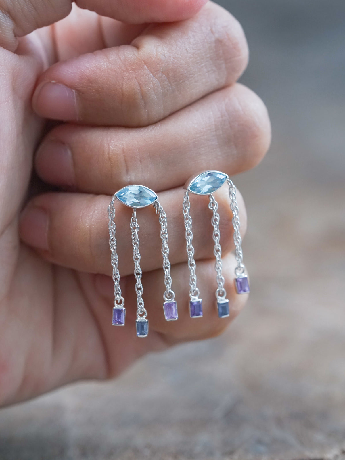 Topaz and Sapphire Earrings