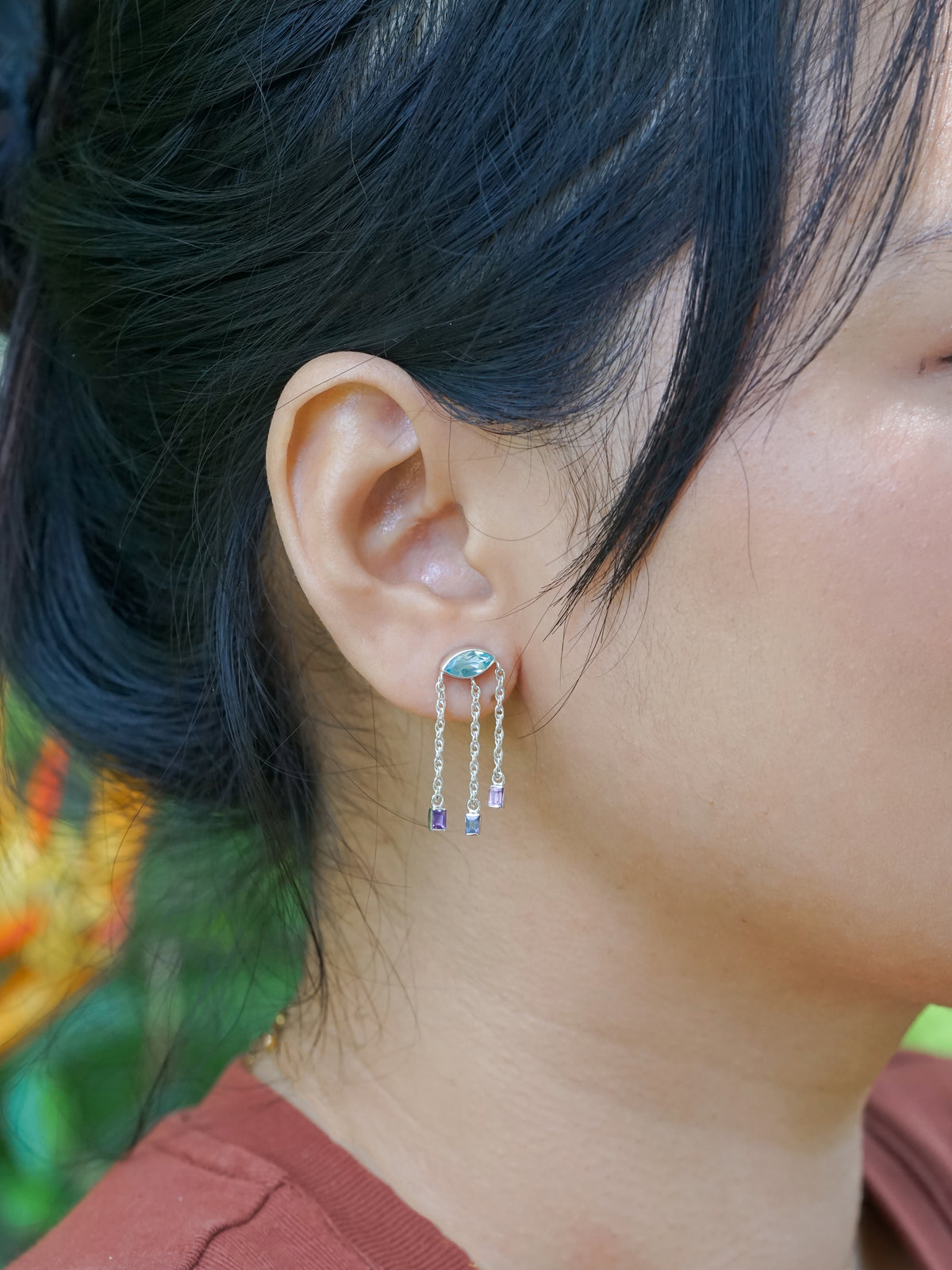 Topaz and Sapphire Earrings