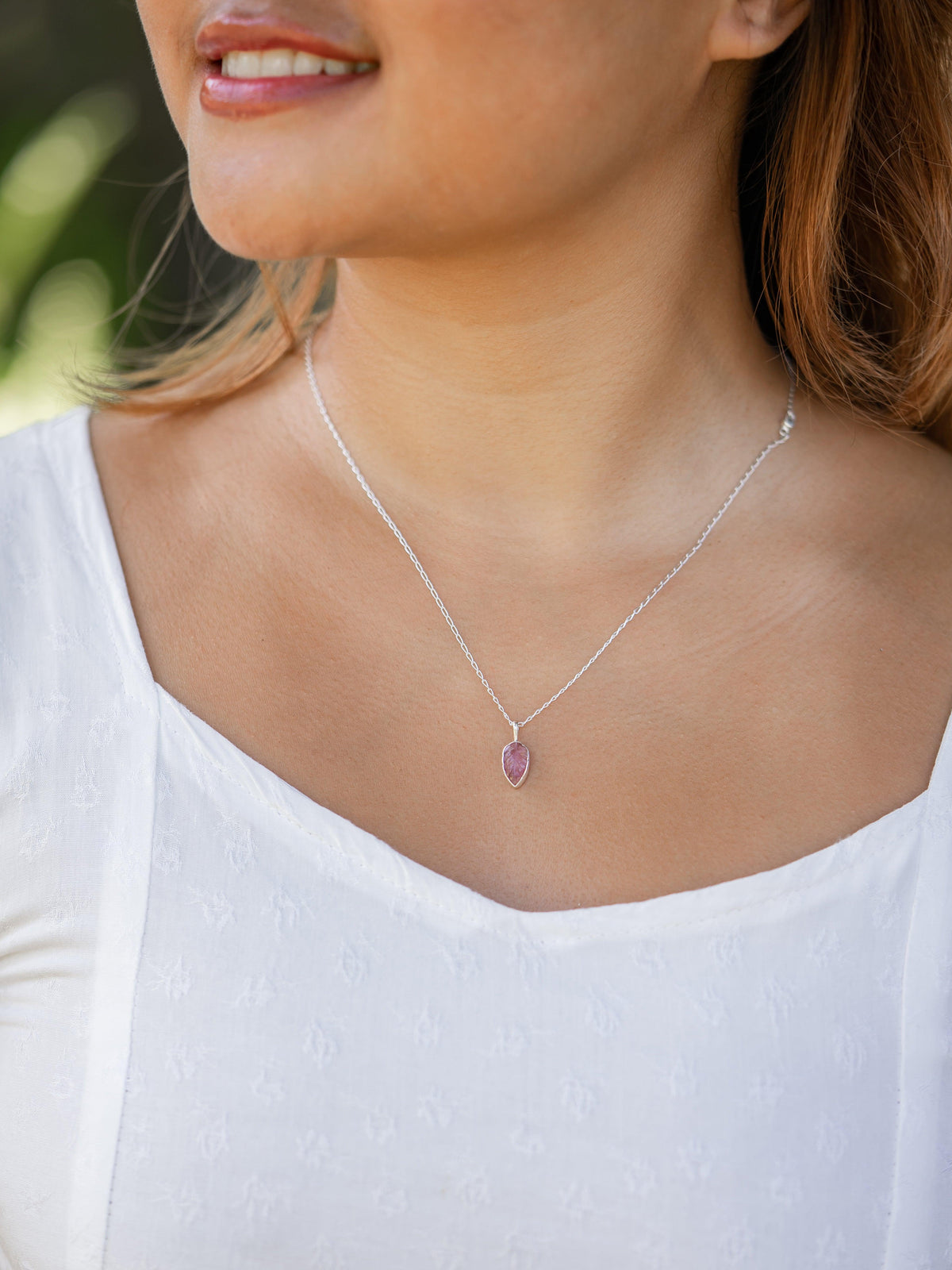 Tourmaline Leaf Necklace - Gardens of the Sun | Ethical Jewelry