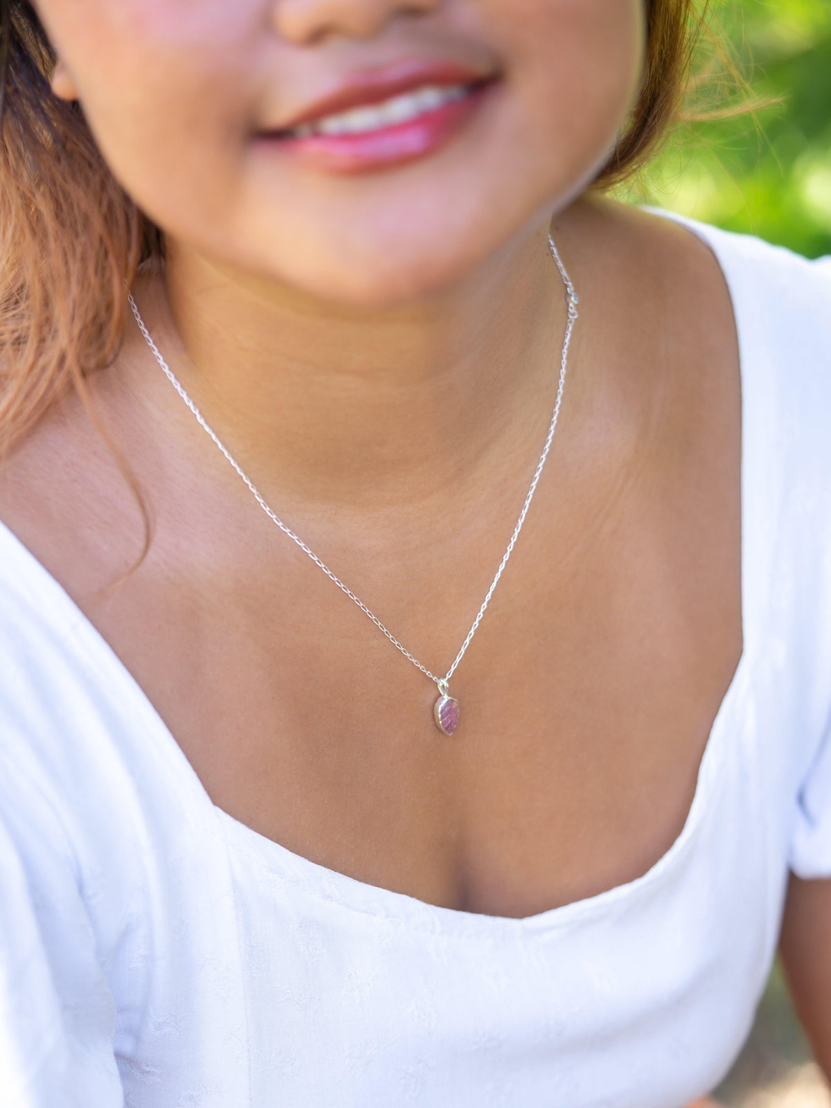 Tourmaline Leaf Necklace - Gardens of the Sun | Ethical Jewelry