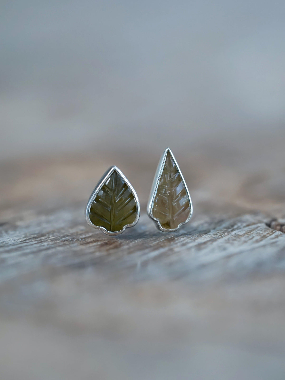 Tourmaline Leaf Earrings - Gardens of the Sun | Ethical Jewelry