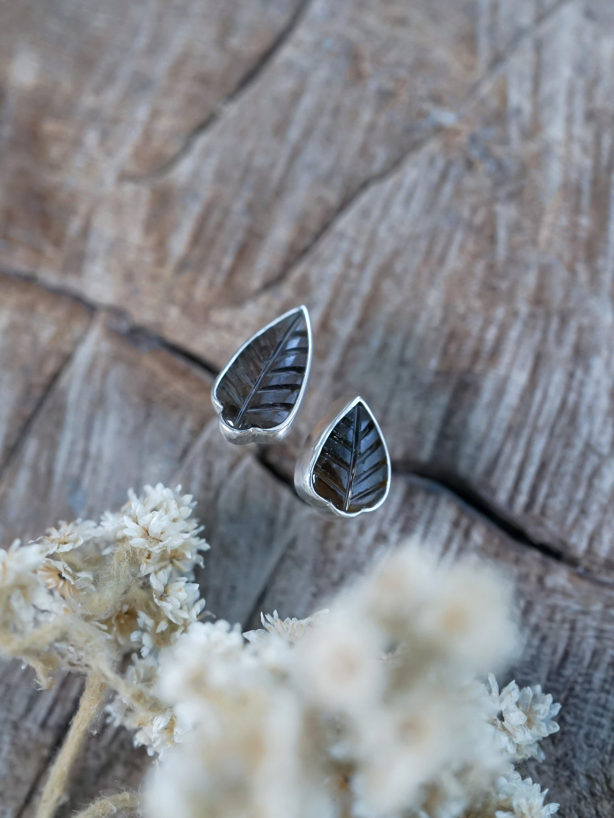 Tourmaline Leaf Earrings - Gardens of the Sun | Ethical Jewelry