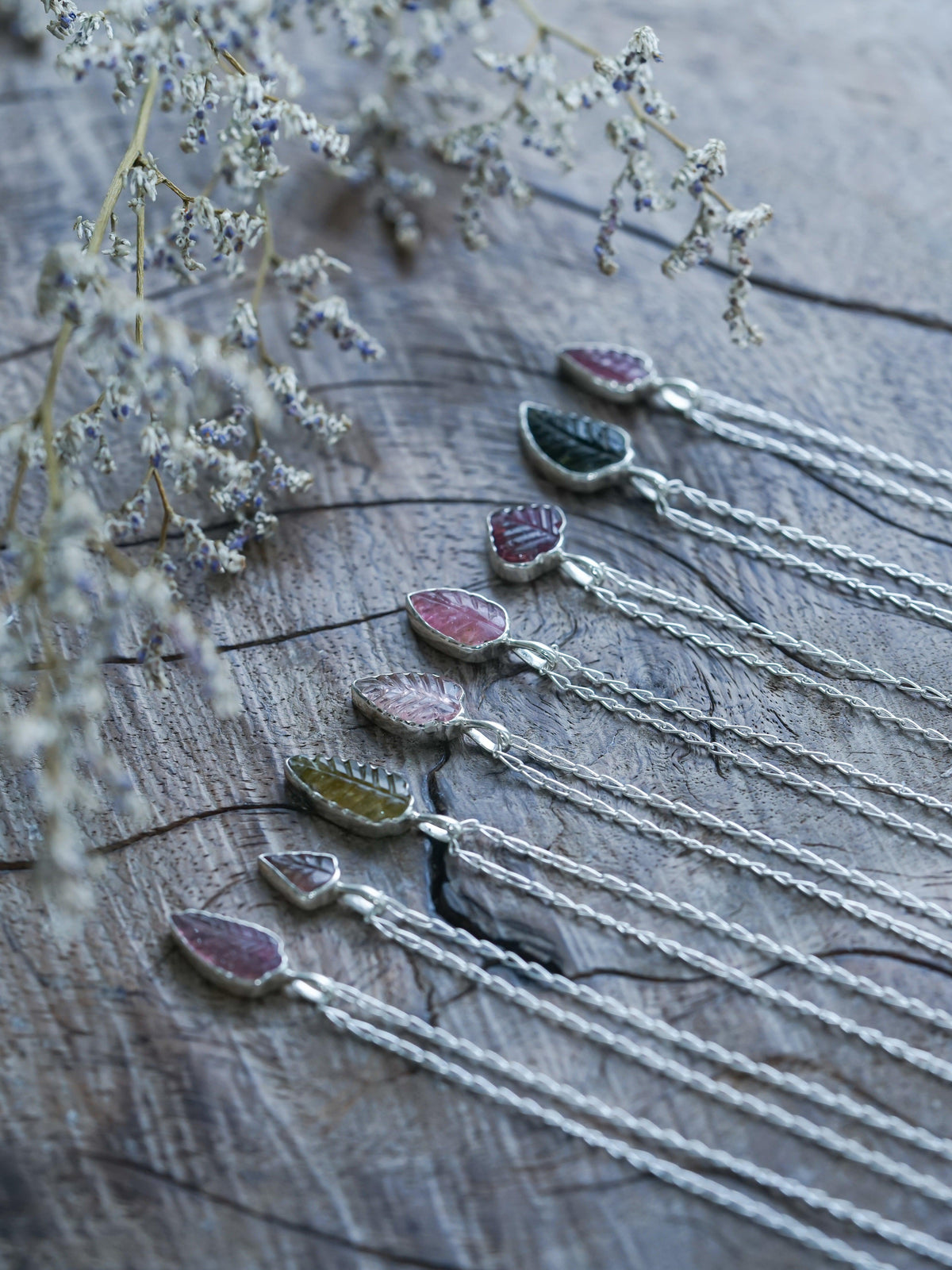 Tourmaline Leaf Necklace - Gardens of the Sun | Ethical Jewelry