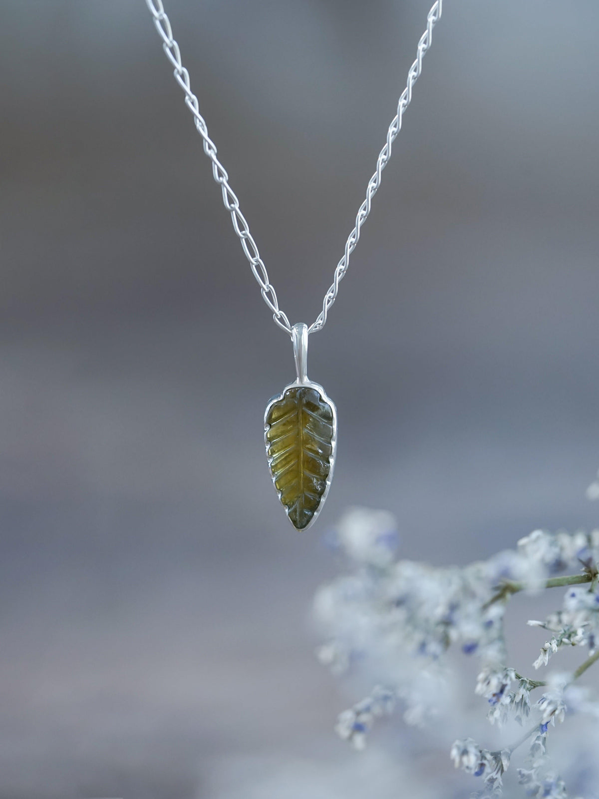 Tourmaline Leaf Necklace - Gardens of the Sun | Ethical Jewelry