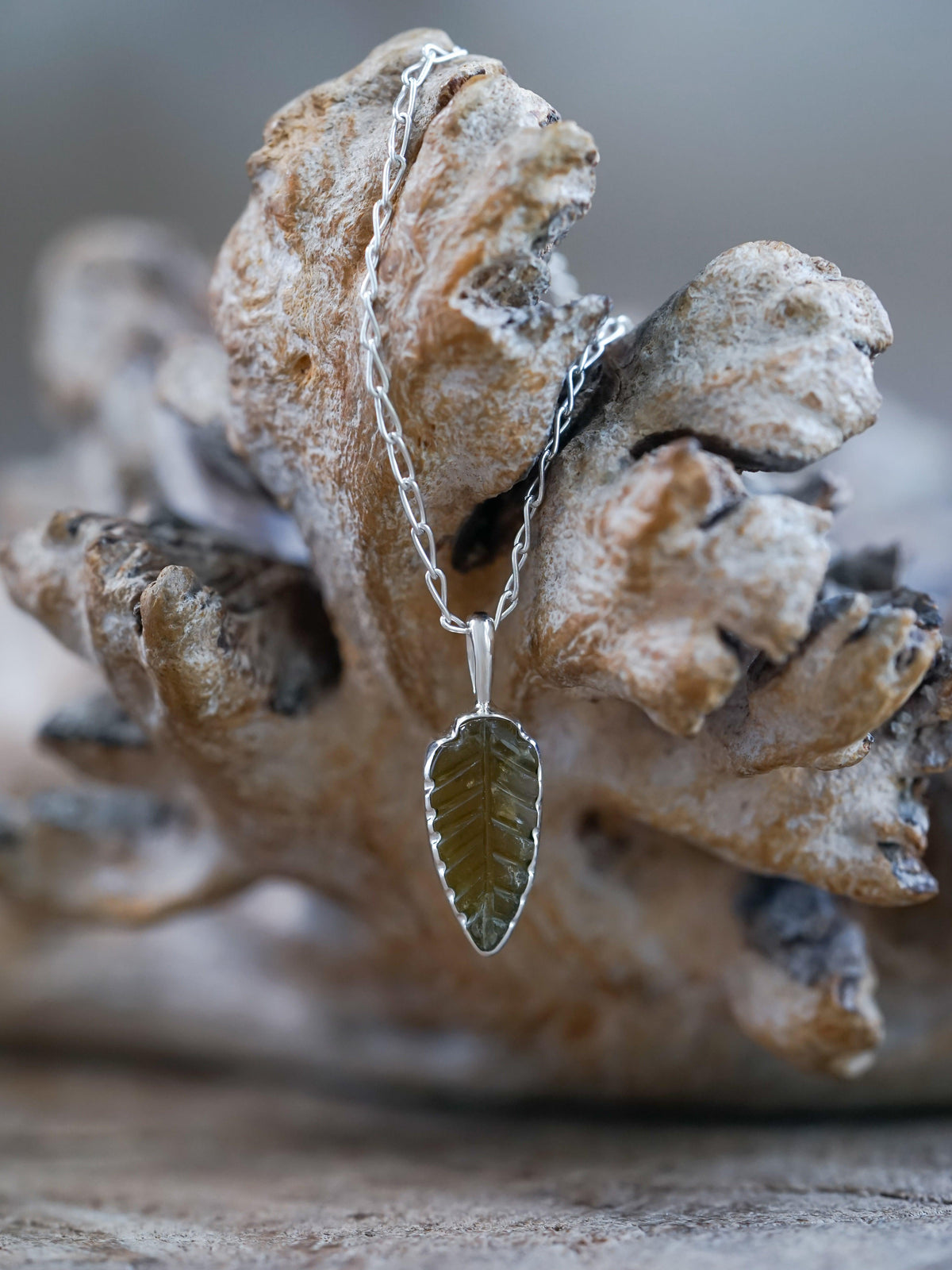 Tourmaline Leaf Necklace - Gardens of the Sun | Ethical Jewelry