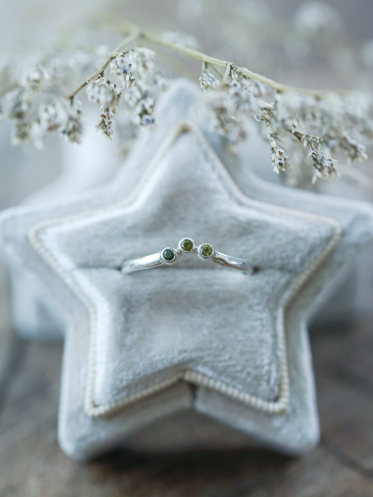 Tourmaline Crown Ring in Sterling Silver