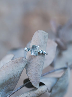 Tourmaline, Diamond and Pearl Ring in Silver