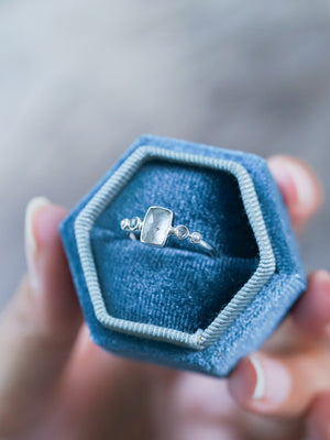 Tourmaline, Diamond and Pearl Ring in Silver