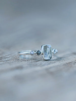 Tourmaline, Diamond and Pearl Ring in Silver - Gardens of the Sun | Ethical Jewelry