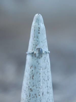 Tourmaline, Diamond and Pearl Ring in Silver