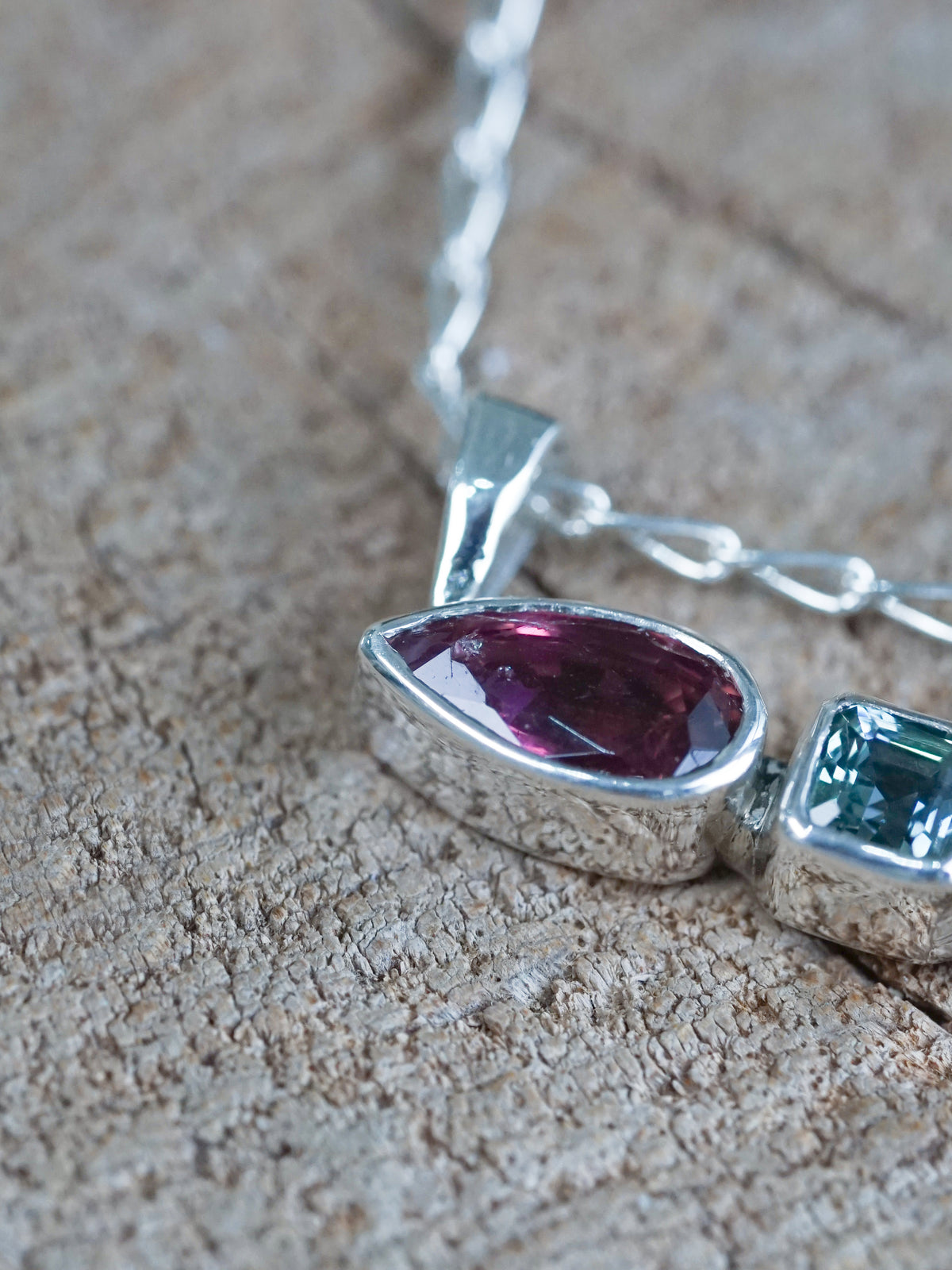 Tourmaline, Sapphire and Citrine Necklace