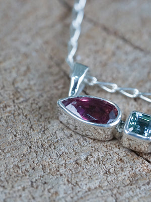 Tourmaline, Sapphire and Citrine Necklace