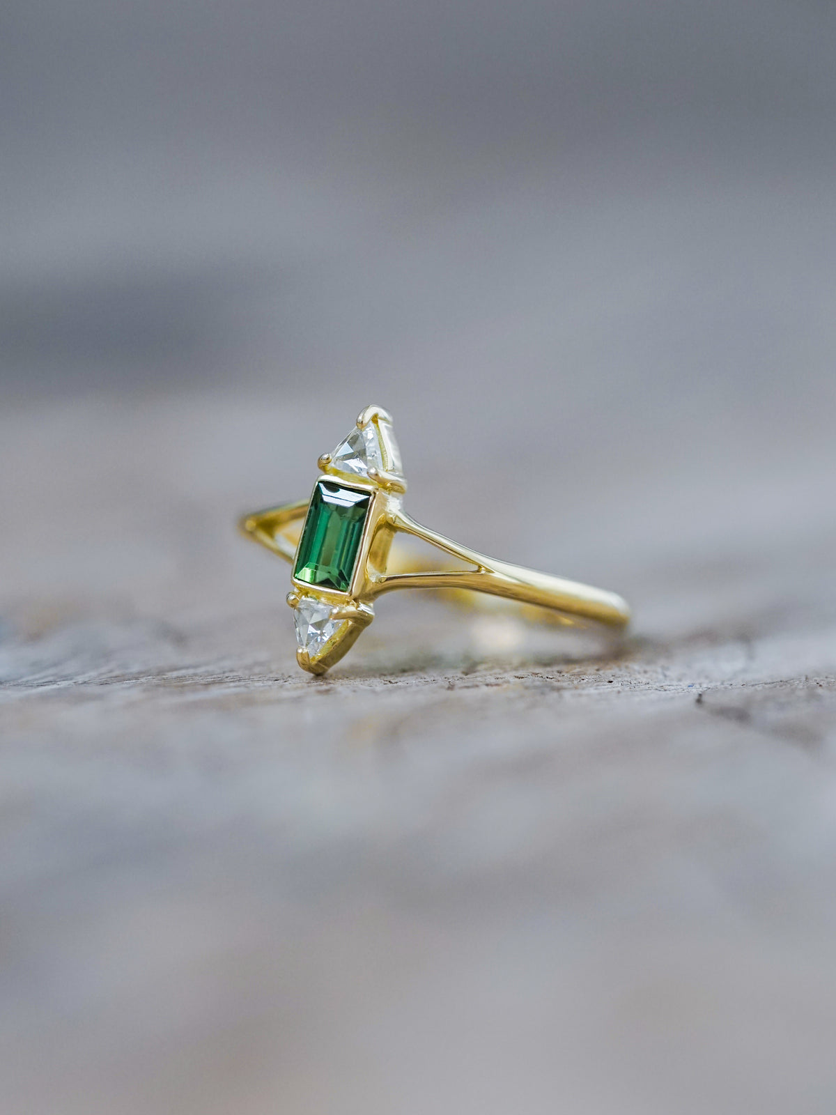 Tourmaline and Diamond Ring in Gold - Size 7 - Gardens of the Sun | Ethical Jewelry