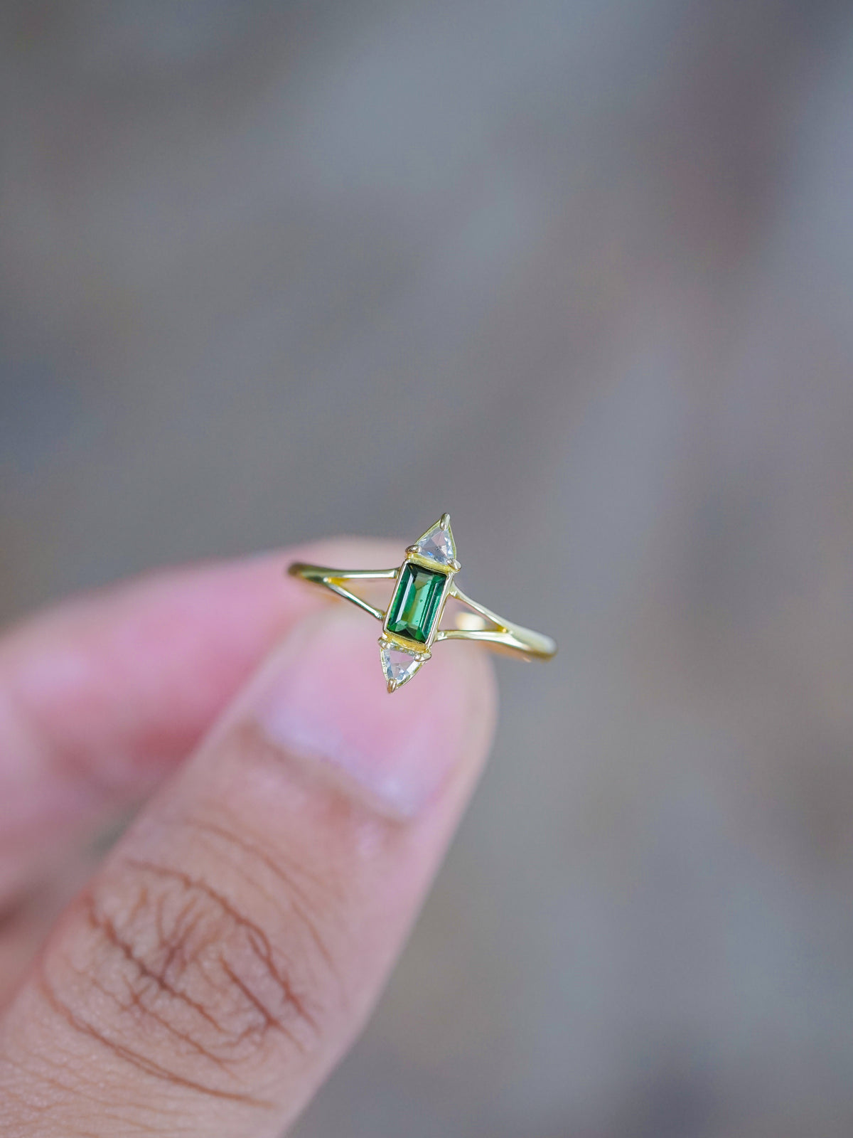 Tourmaline and Diamond Ring in Gold - Size 7 - Gardens of the Sun | Ethical Jewelry