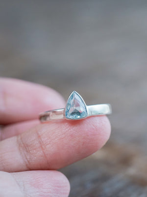 Triangle Aquamarine Ring - size 9