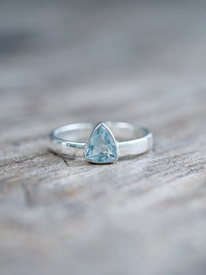 Triangle Aquamarine Ring - size 9