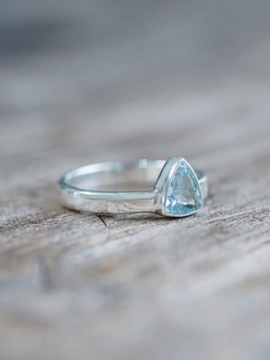 Triangle Aquamarine Ring - size 9