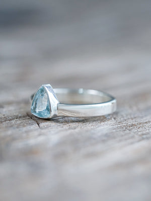 Triangle Aquamarine Ring - size 9