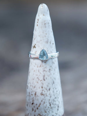Triangle Aquamarine Ring - size 9